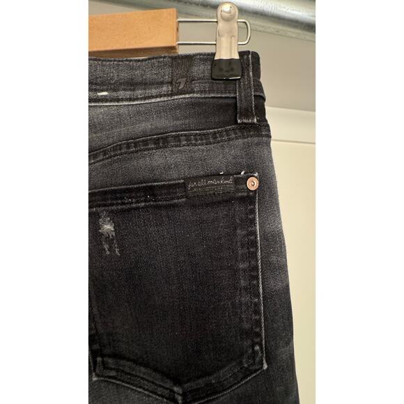 7 For All Mankind The Relaxed Skinny Dark Black Wash Size 27 - Picture 8 of 8